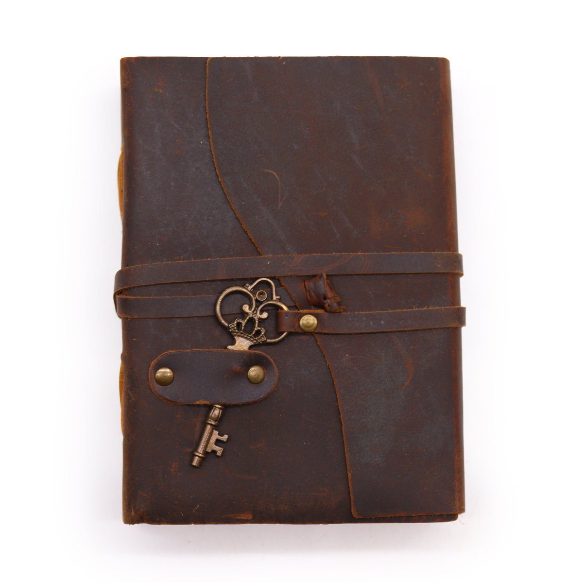 Oiled leather journal with key