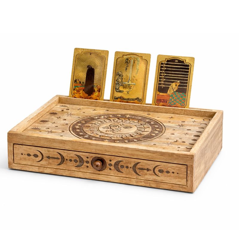 Tarot box with drawer open