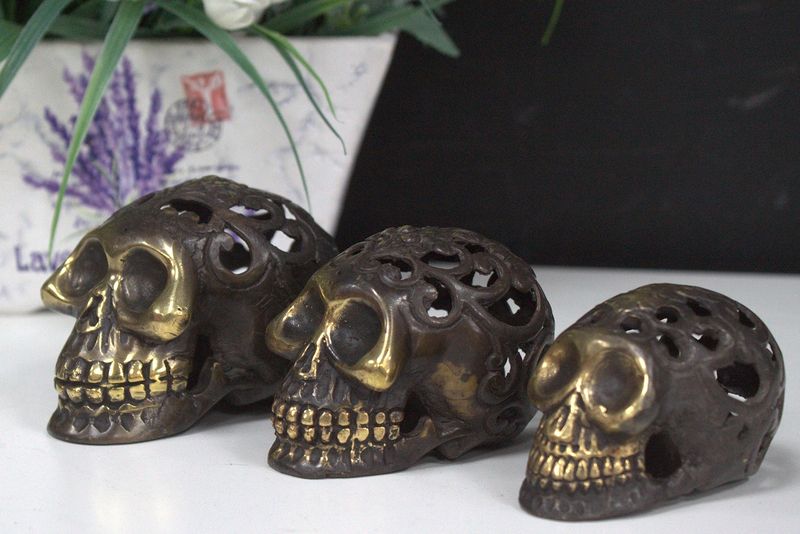 Brass skull detail