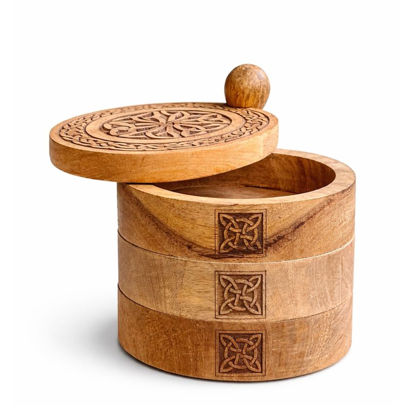 Celtic knot carving detail