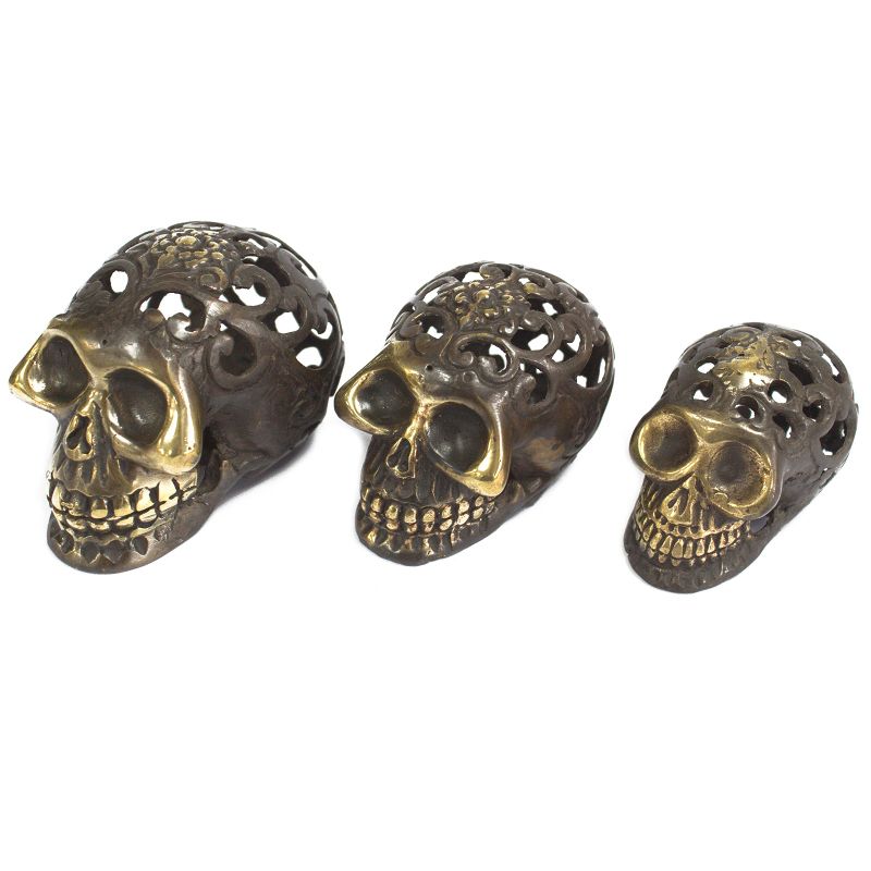 Brass skull top view