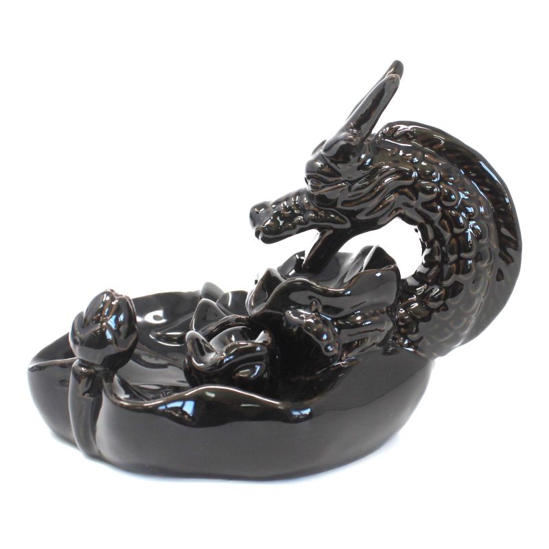Dragon pool burner with backflow smoke